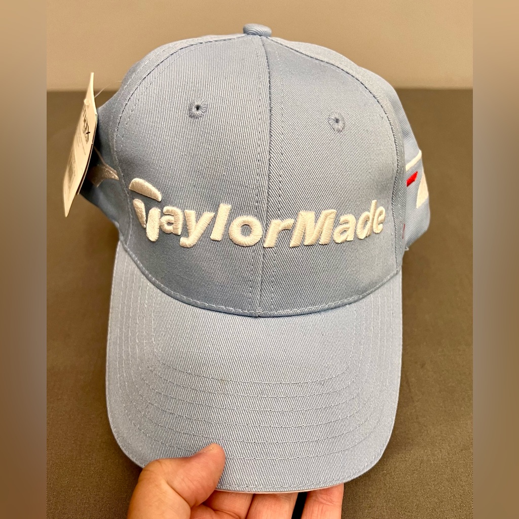 Nwt Taylor Made Tmax Gear Light Blue & White Adjustable Baseball Style Hat Osfm